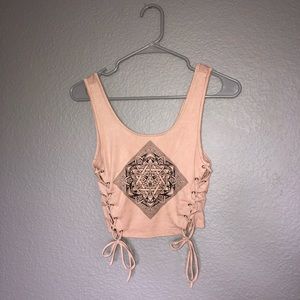 cropped suede-like tank top